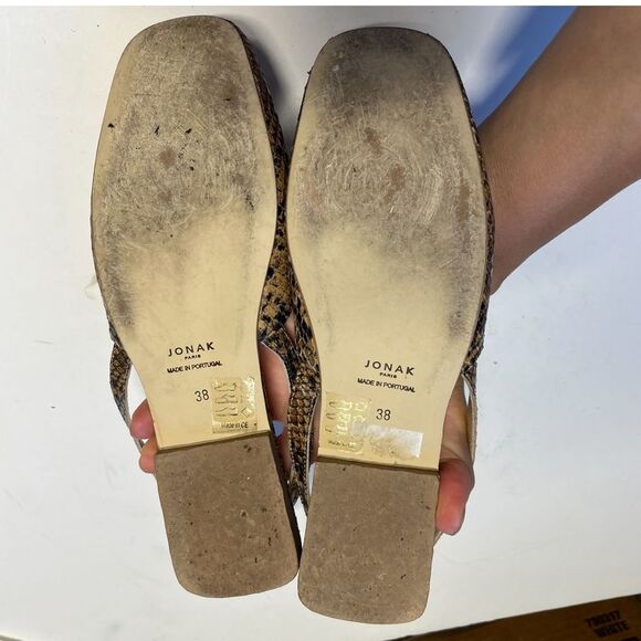 Jonak Paris Snakeskin Leather Slingback Ballet Flats 7.5 - Picture 4 of 16